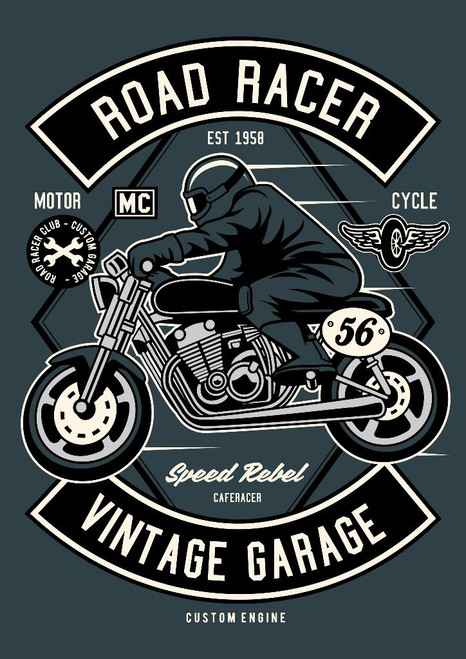 Road Racer Design Shop Road Racer (PRT_3501) - Canvas Art Print - 21in X 29in Canvas Art ...