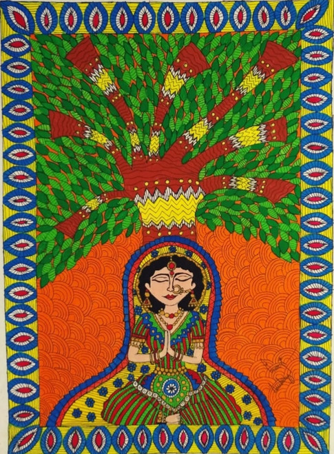 Buy Women In Madhubani Art - Traditional, Folk, Madhubani Painting ...