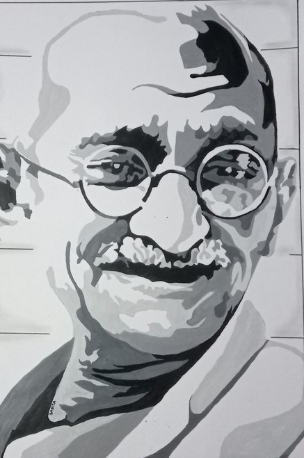 Mahatma Gandhi Portrait Drawing Art Sketch Mahatma Gandhi face pencil  shading png  PNGWing