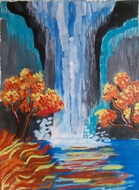Buy The Color Of Falls - Expressionist Landscape Art Painting