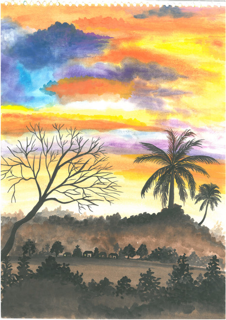 Twilight Landscape Drawing (Marker/Colored Pencil) by Henriggle on  DeviantArt