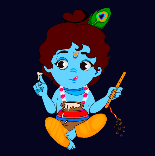 Learn How to Draw Bal Krishna (Hinduism ... | Pasteles de tortugas ninja,  Dibujitos lindos, Dibujos