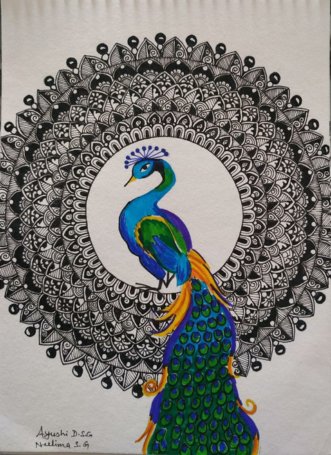 Buy Peacock Mandala Art - Spread beauty all around Handmade Painting by  MRS. NEELIMA SINGH. Code:ART_8016_59176 - Paintings for Sale online in  India.