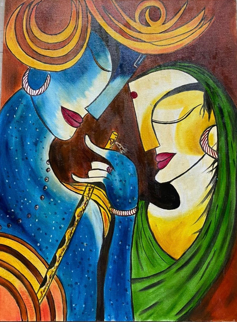 Radha Krishna full painting 🖌️ . . Follow 👉 @the_artscafe . . . #artscafe  #radhakrishna #artlovers #artist #artistsoninstagram ... | Instagram