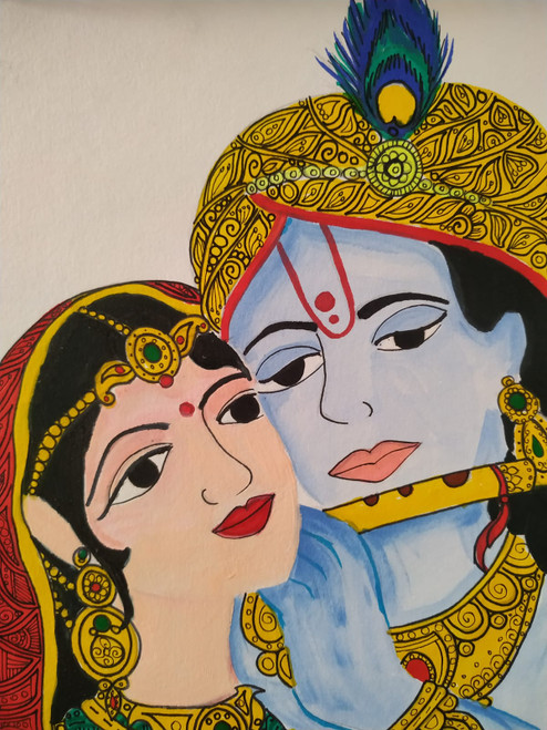 Radha Krishna Drawing by Kalpana Reddy - Pixels