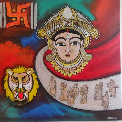 Artwork | 🙏Durga Mata Panting Made With Poster Colour ❤️ | Freeup
