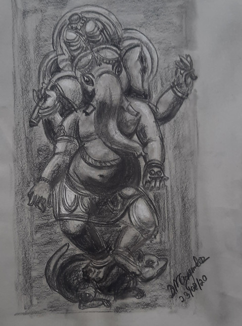 Ganapati drawing Ganpati bappa sketch Maharashtra sketch  Pen art work  Drawings Durga painting