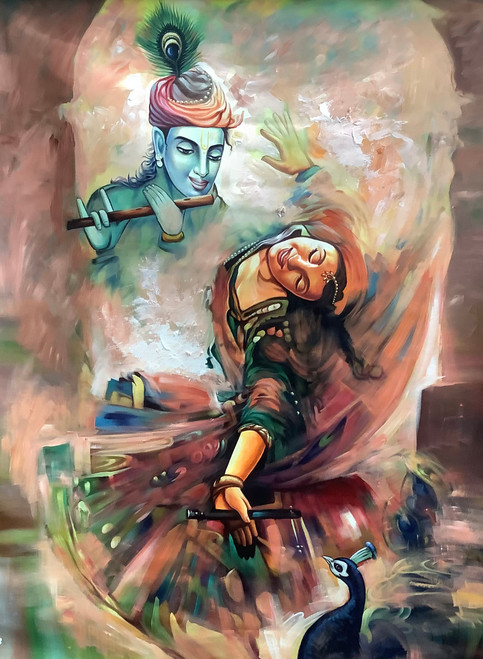 paintings of lord krishna and radha