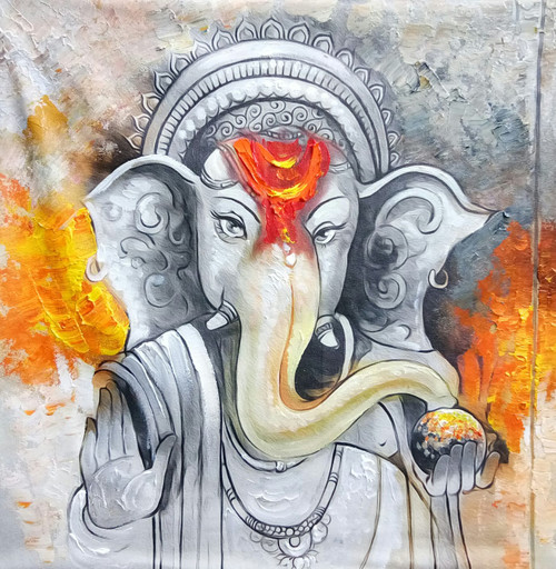 Lord Ganesha - Contemporary Abstract Painting - Art Prints by Raghuraman |  Buy Posters, Frames, Canvas & Digital Art Prints | Small, Compact, Medium  and Large Variants