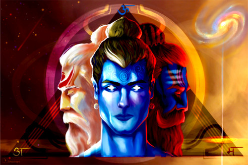 Tridev Sign Buy Tridev - Modern Spiritual Art Painting Online | Fizdi