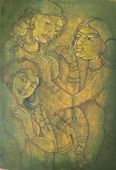 Buy Ajanta Handmade Painting by COMMUNITY ARTISTS GROUP. Code:FR_1523_71718  - Paintings for Sale online in India.