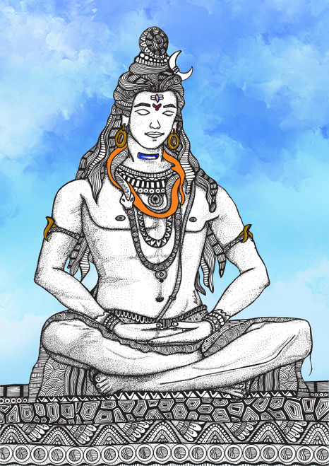 PEACE WITHIN ballpointpen sketch biswaalart shiva yogi adiyogi  yogapractice peace calm peacewithin meditation indiangod  Instagram
