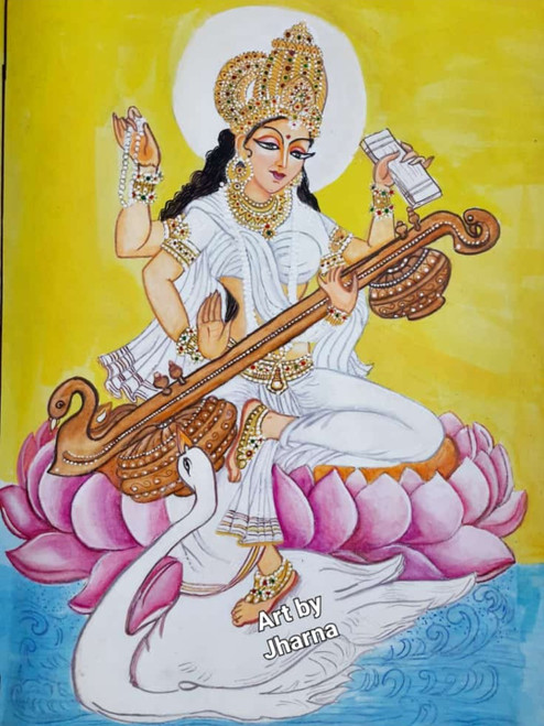 Goddess Saraswati - 5 Fingers - Paintings & Prints, Ethnic, Cultural, &  Tribal, Asian & Indian, Indian - ArtPal