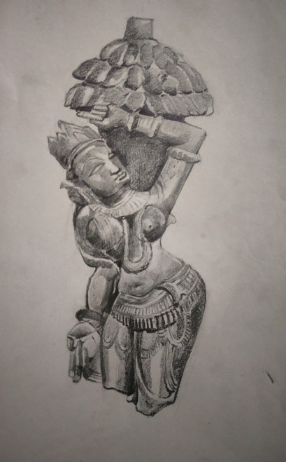 Buy The lord Ganesha !- Pencil work! Handmade Painting by SATHYA SAGII.  Code:ART_9101_76220 - Paintings for Sale online in India.