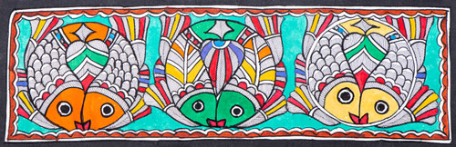 Buy Madhubani Fishes Handmade Painting by COMMUNITY ARTISTS GROUP. Code ...