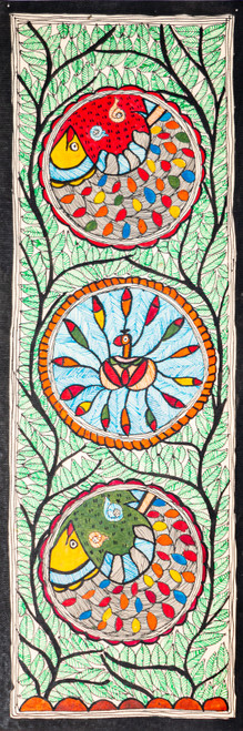 Buy Madhubani Fish Handmade Painting by COMMUNITY ARTISTS GROUP. Code ...