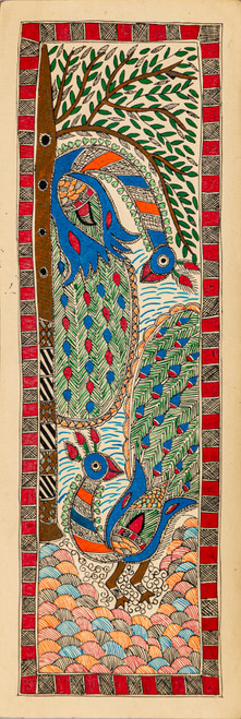 Buy Madhubani Peacock 10 Handmade Painting by COMMUNITY ARTISTS GROUP ...