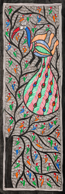 Buy Madhubani Birds on Tree Handmade Painting by COMMUNITY ARTISTS ...