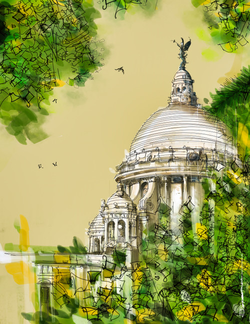 Shubhankar Adhikari Fine Art Kolkata Cityscape  Victoria Memorial Hall
