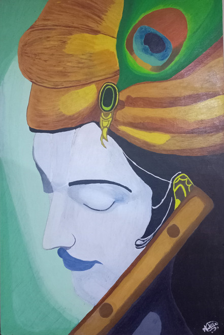 Buy Lord Krishna Glass Painting Online | Artwale