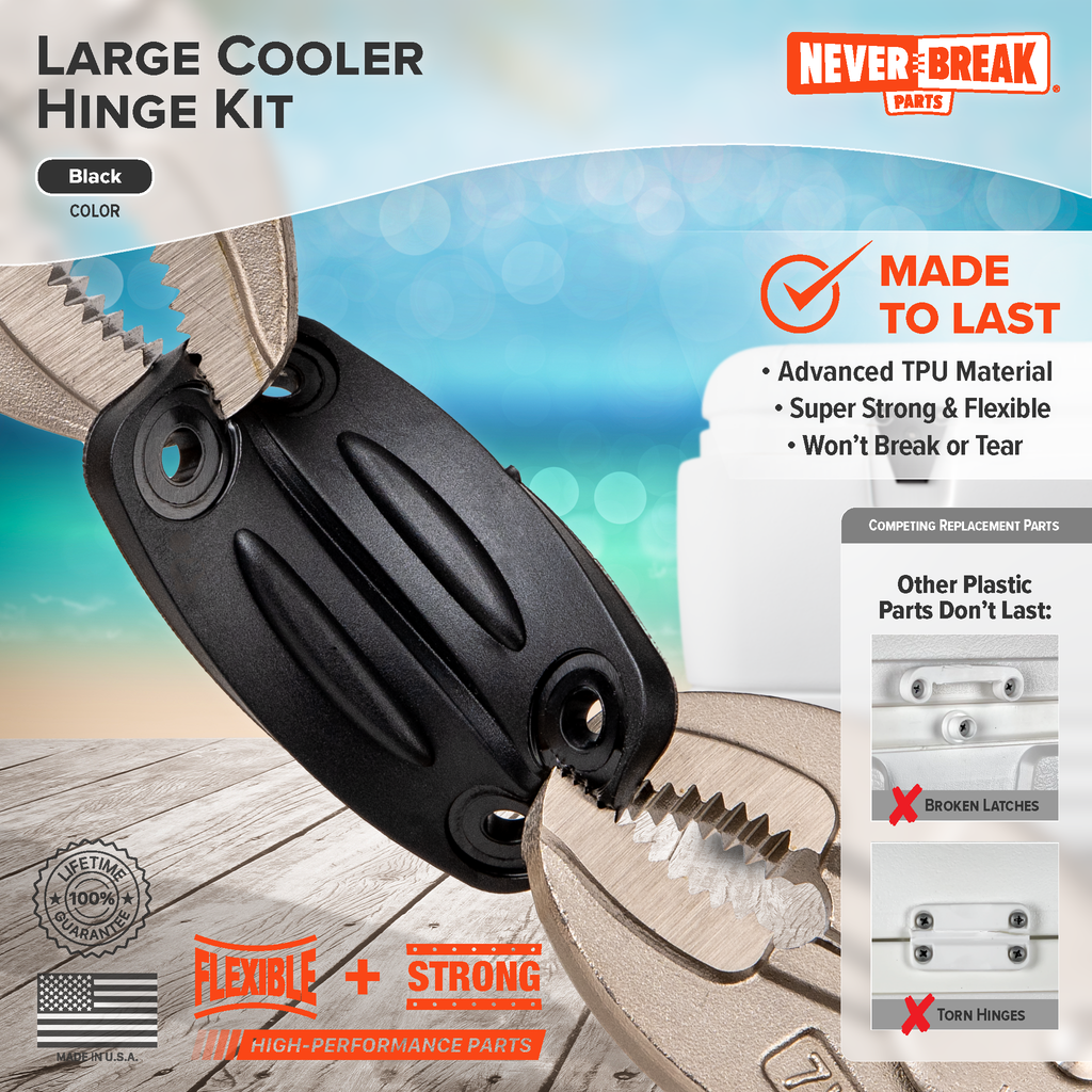 Cooler Hinges (black) - 3 Pk with screws for most Igloo coolers