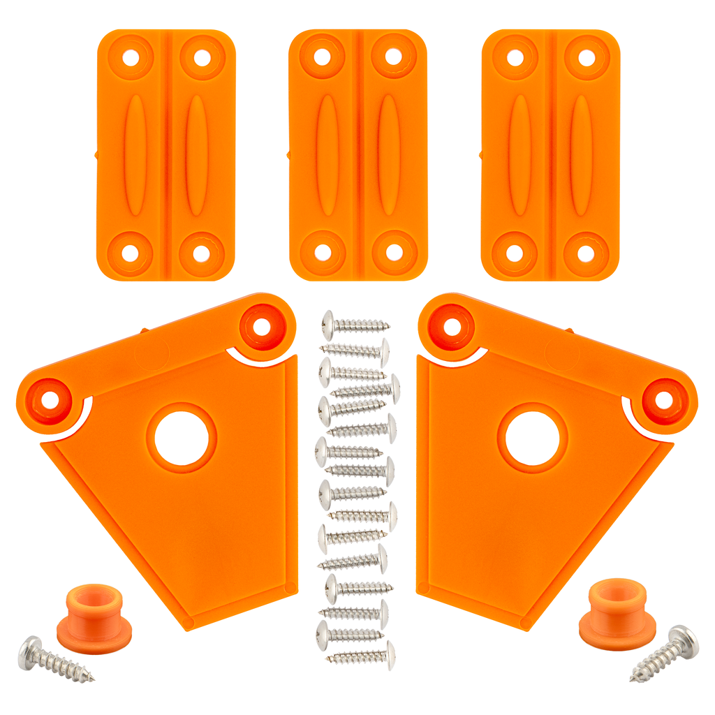 Cooler Repair Kit (orange) - 3 hinges, 2 latches with posts and screws  for most Igloo coolers