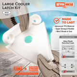 Cooler Repair Kit (white) - 3 hinges, 2 latches with posts and screws  for most Igloo coolers