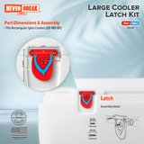 Cooler Latches (Red Flip-Flops) - 2 latches, posts and screws for most Igloo coolers