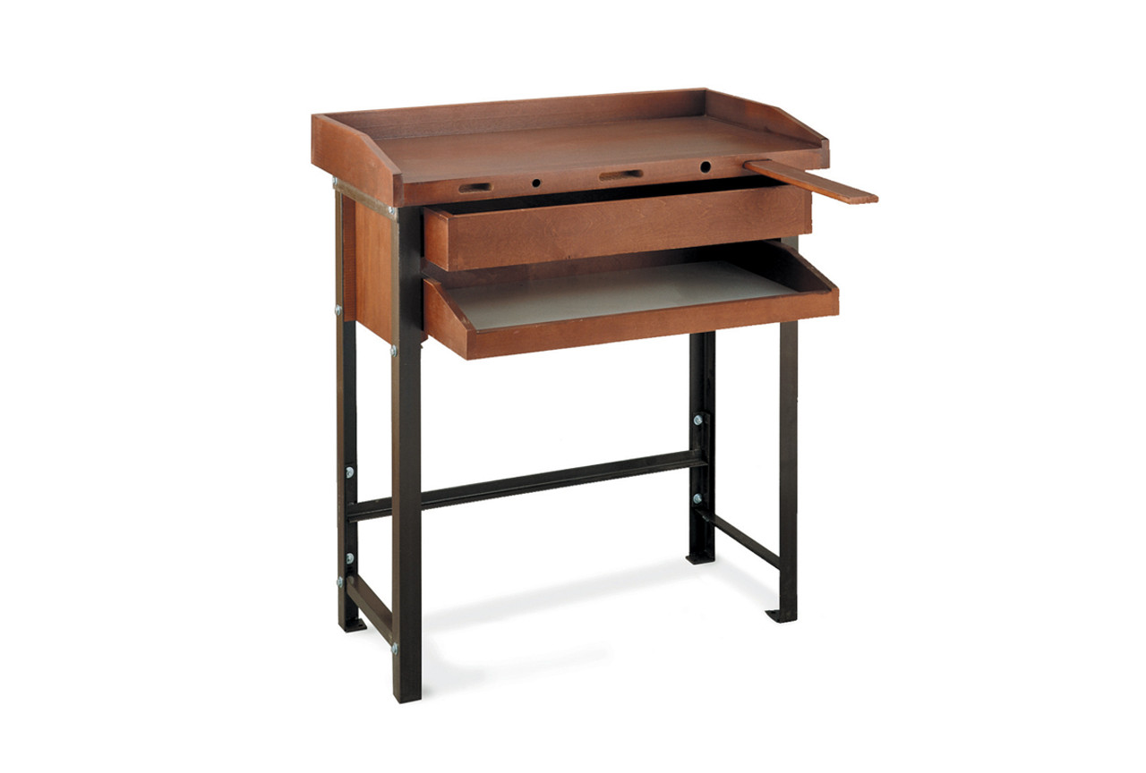 Hardwood Jeweler’s Workbench With Three Drawers
