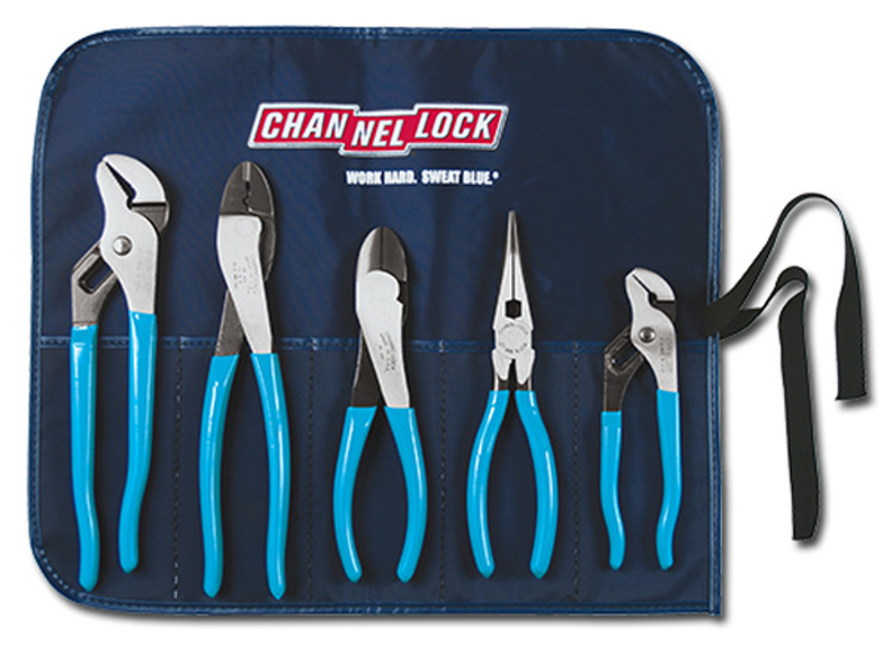 Channel Lock Tool Roll-1, 5 pc. Technicians Pliers Set with Tool Roll -  CHA5PCKIT - Light Tool Supply