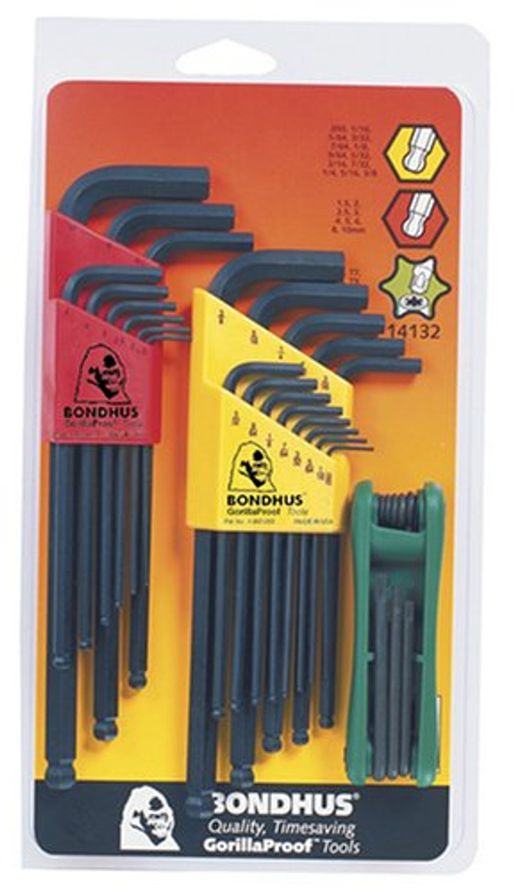 Bondhus 30Pc. T6-T25 Triple Pack Hex Key Set BLF30TS - 14132