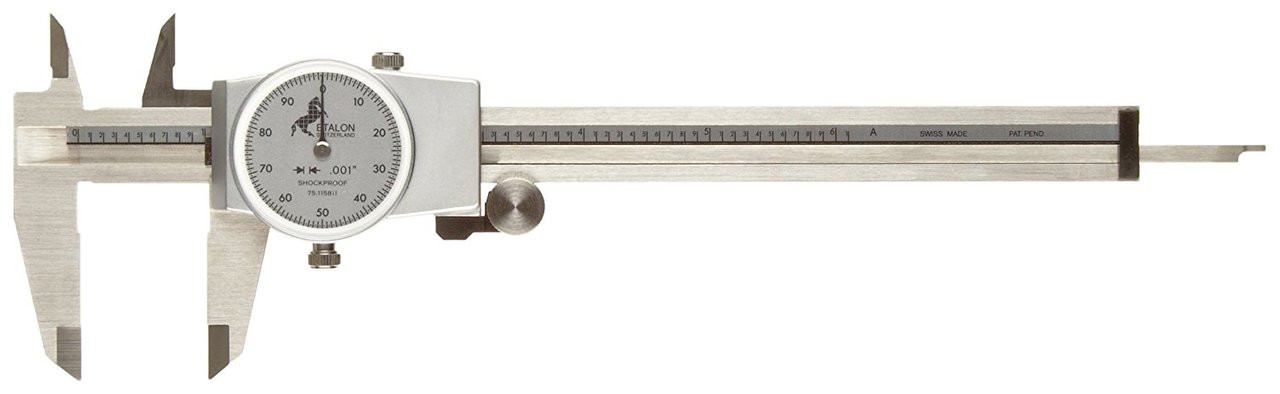 Etalon 75.115811 White Face Dial Caliper 0-6