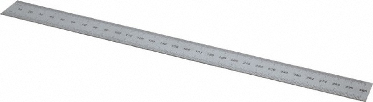 SPI Rigid Steel Rule, Satin Chrome Finish, 12