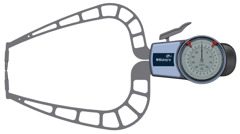 Mitutoyo External Dial Caliper Gage, 0-50mm - 209-911 - Light Tool