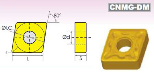 CNMG/DM DIAMOND NEGATIVE RAKE CARBIDE INSERTS - 6000-2433