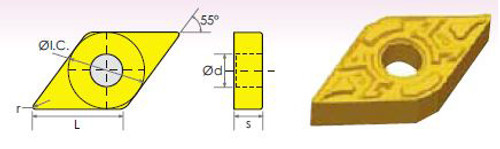 DNMG/DF 55° DIAMOND NEGATIVE RAKE CARBIDE INSERTS - 6000-7431