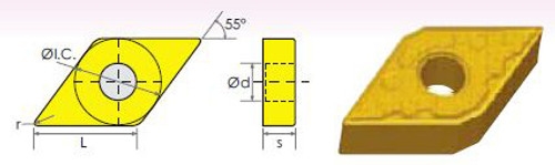 DNMG/DM 55° DIAMOND NEGATIVE RAKE CARBIDE INSERTS - 6000-8331
