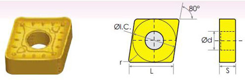 CNMM/DR DIAMOND NEGATIVE RAKE CARBIDE INSERTS - 6001-2433