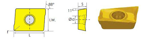 APKT/PM CARBIDE SHOULDER MILLING INSERTS (11MM, 16MM)  [Pack of 10]- 6010-4002