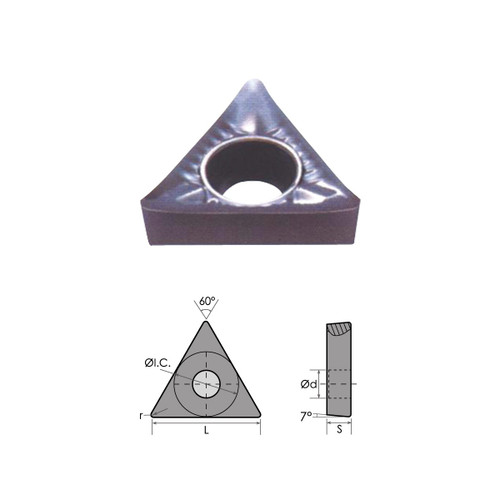 Precise TCGX 2(1.5)0 LH CARBIDE INSERT XC899 (Pack of 10) - 6057-0110