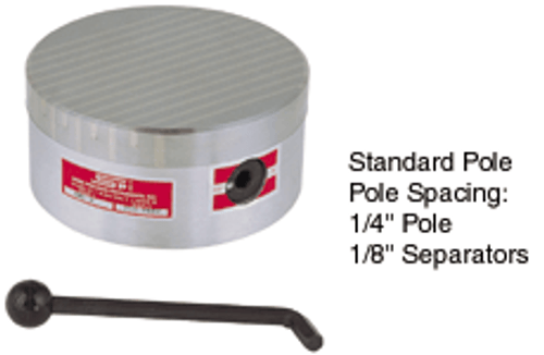 Suburban Round Permanent Magnetic Chuck, Standard Pole, 9-1/4" dia - 77-504-9