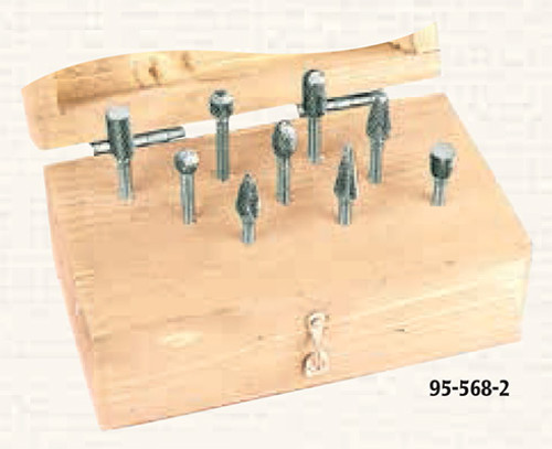 Steel Shank Solid Carbide Burr Set, 9 pc. - 95-568-2