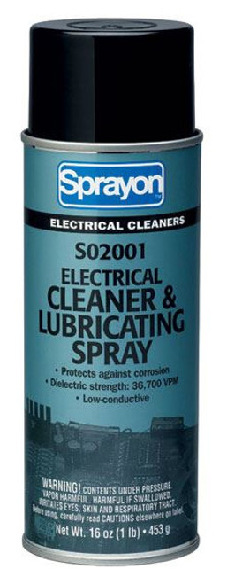Sprayon Contact Cleaner #S02001, 16 oz. Contact Cleaner for Electrical Equipment - 96-004-449 Sprayon Contact Cleaner #S02001, 16 oz. Contact Cleaner for Electrical Equipment - 96-004-449