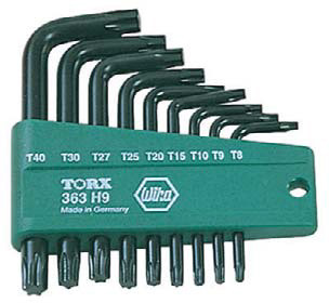 Wiha L-Key Screwdriver Set for Torx Screws, 9 pc. - 97-659-7