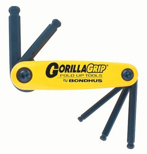 Bondhus 12894 GorillaGrip Set of 5 Ballpoint Fold-up Keys, sizes 3/16-3/8-Inch - 97-731-4 Bondhus 12894 GorillaGrip Set of 5 Ballpoint Fold-up Keys, sizes 3/16-3/8-Inch - 97-731-4