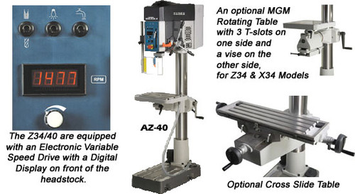 CLAUSING/Ibarmia Series Z34/40 Belt-drive Round-column Drills - AZ34 CLAUSING/Ibarmia Series Z34/40 Belt-drive Round-column Drills - AZ34