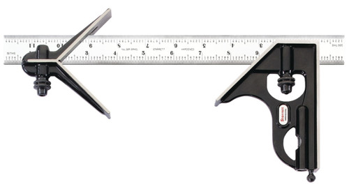Starrett 12" Combination Square with Square and Center Head - C33HC-12-16R