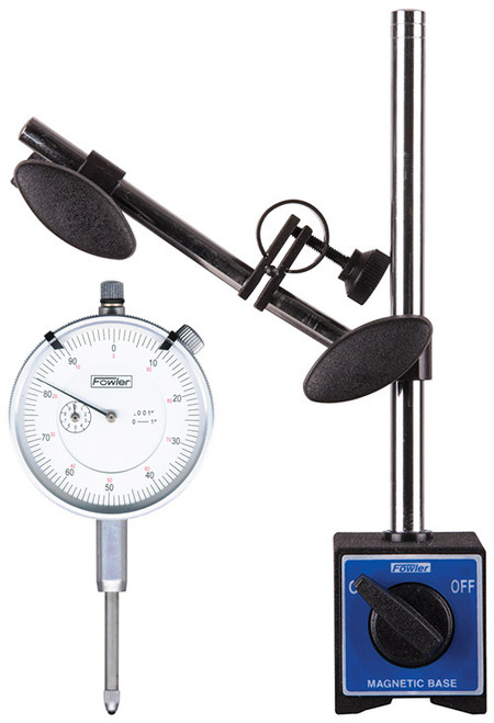 Fowler Travel Indicator Combo, White Face w/ Mag Base - FVF-300