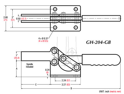 Good Hand Horizontal Handle Toggle Clamps - GH-204-GB