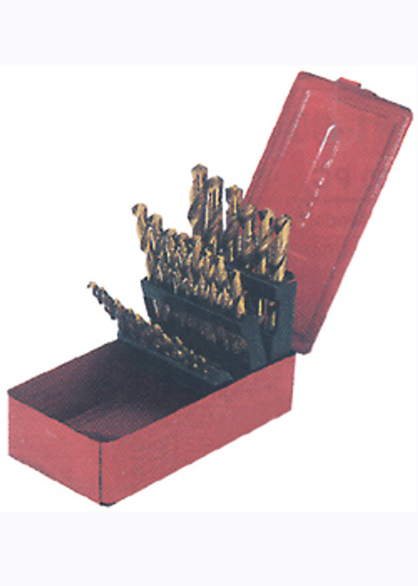 YG-1 Gold Tin-Coated HSS & Cobalt Drill Set, Jobbers Length - GP-513
